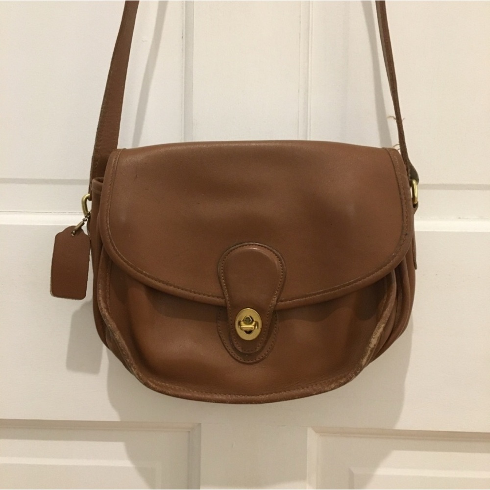Vintage Coach Brown Leather Shoulder Bag